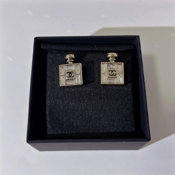 réplica,joyas,joyería,1:1,replica,fake,lujo,barato Pendientes de perfume Chanel con diamantes cuadrados (ZHUGP)