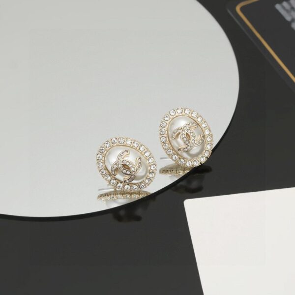 réplica,joyas,joyería,1:1,replica,fake,lujo,barato Pendientes Chanel Super Classic Series con perla C y diamantes, material ZP consistente (FMTUE)