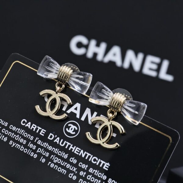 réplica,joyas,joyería,1:1,replica,fake,lujo,barato Pendientes de lazo transparente acrílico Chanel de 25 peniques (ZPGG7)
