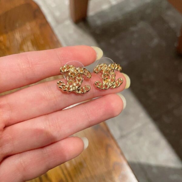 réplica,joyas,joyería,1:1,replica,fake,lujo,barato Pendientes vintage de doble C de Chanel, réplica original del logotipo (VRGOB)