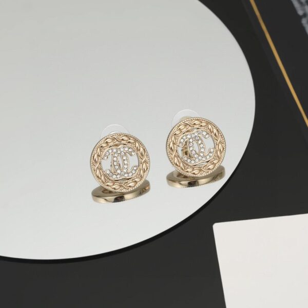 réplica,joyas,joyería,1:1,replica,fake,lujo,barato Pendientes Chanel Doble C con aguja de plata 925 (H89HQ)