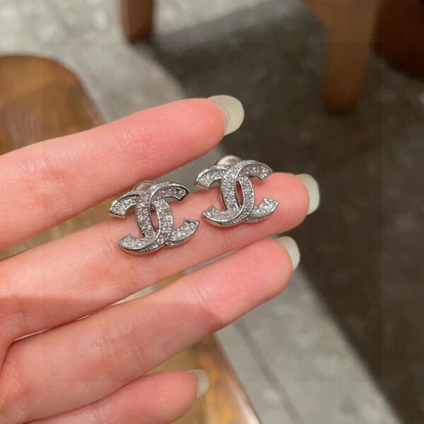 réplica,joyas,joyería,1:1,replica,fake,lujo,barato Pendientes vintage de doble C de Chanel, réplica original del logotipo (BCUVP)