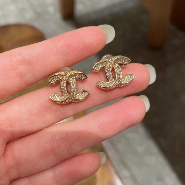 réplica,joyas,joyería,1:1,replica,fake,lujo,barato Pendientes vintage de doble C de Chanel, réplica original del logotipo (BD133)