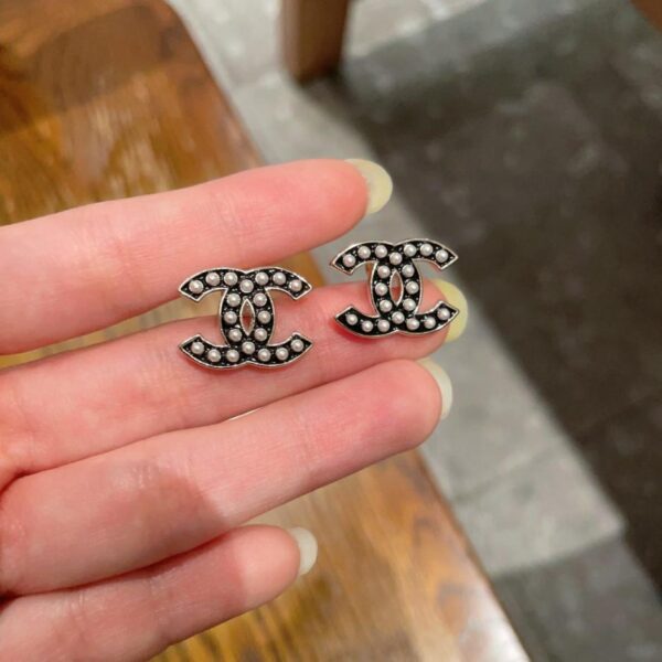 réplica,joyas,joyería,1:1,replica,fake,lujo,barato Pendientes vintage de doble C de Chanel, réplica original del logotipo (HOYDQ)