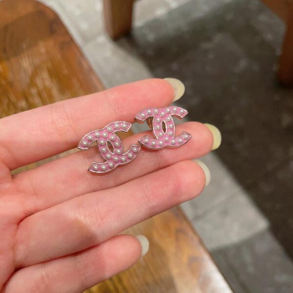 réplica,joyas,joyería,1:1,replica,fake,lujo,barato Pendientes vintage de doble C de Chanel, réplica original del logotipo (LBD4U)