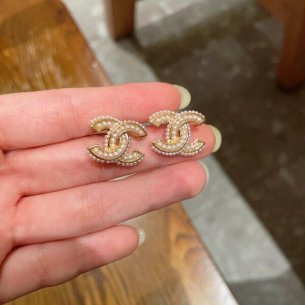 réplica,joyas,joyería,1:1,replica,fake,lujo,barato Pendientes vintage de doble C de Chanel (US797)