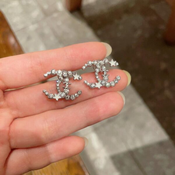 réplica,joyas,joyería,1:1,replica,fake,lujo,barato Pendientes vintage de doble C de Chanel, réplica original del logotipo (DZRGG)