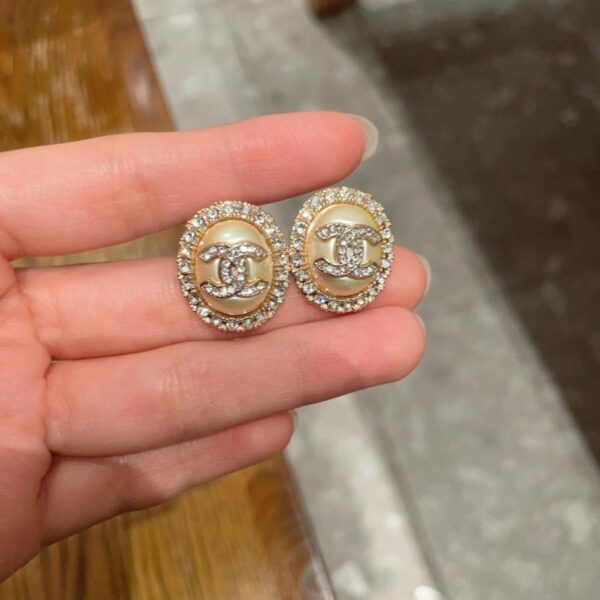 réplica,joyas,joyería,1:1,replica,fake,lujo,barato Pendientes vintage de doble C de Chanel, réplica original del logotipo (OTLS1)