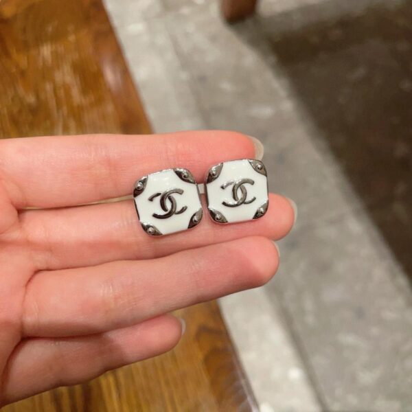 réplica,joyas,joyería,1:1,replica,fake,lujo,barato Pendientes vintage de doble C de Chanel, réplica original del logotipo (ANSF3)