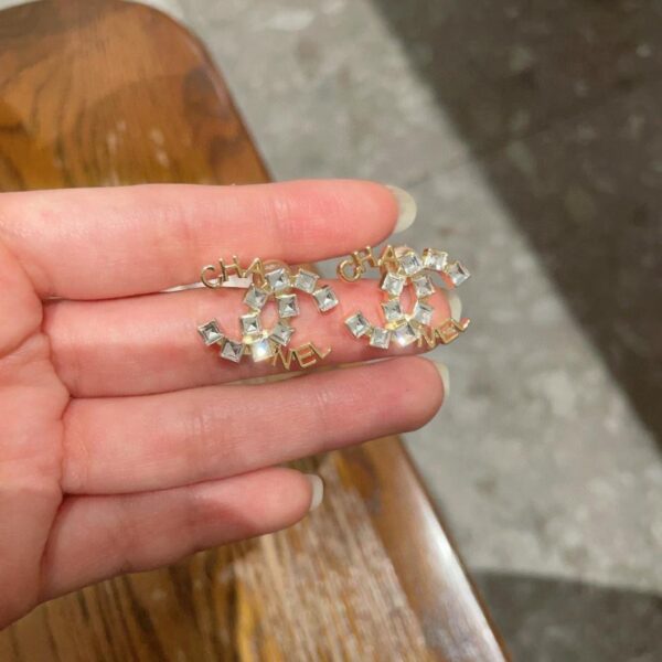 réplica,joyas,joyería,1:1,replica,fake,lujo,barato Pendientes vintage de doble C de Chanel, réplica original del logotipo (CX0LG)