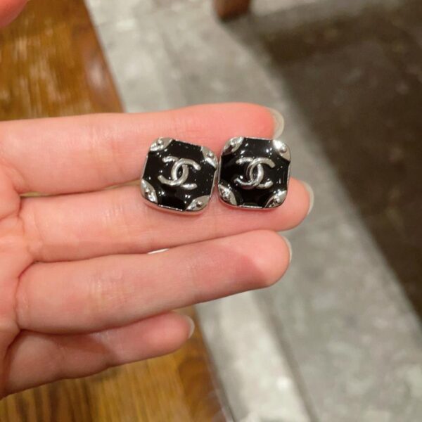 réplica,joyas,joyería,1:1,replica,fake,lujo,barato Pendientes vintage de doble C de Chanel, réplica original del logotipo (MELSG)