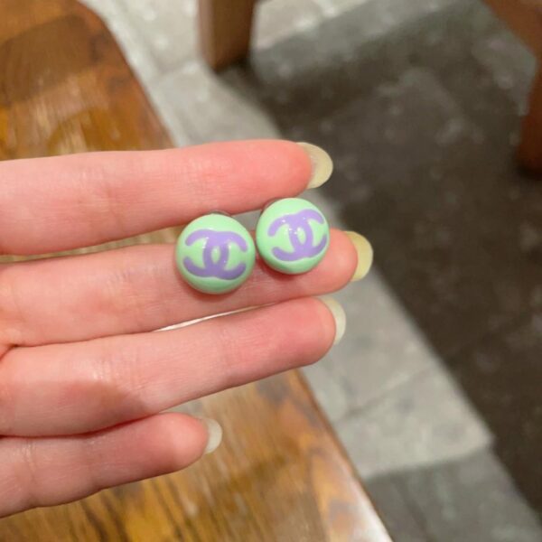 réplica,joyas,joyería,1:1,replica,fake,lujo,barato Pendientes vintage de doble C de Chanel, réplica original del logotipo (PZHRC)