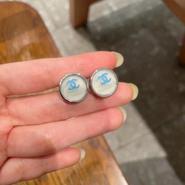 réplica,joyas,joyería,1:1,replica,fake,lujo,barato Pendientes vintage de doble C de Chanel, réplica original del logotipo (UZ329)