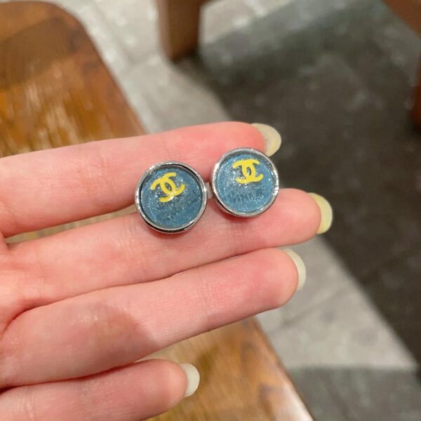 réplica,joyas,joyería,1:1,replica,fake,lujo,barato Pendientes vintage de doble C de Chanel, réplica original del logotipo (UZ8LA)