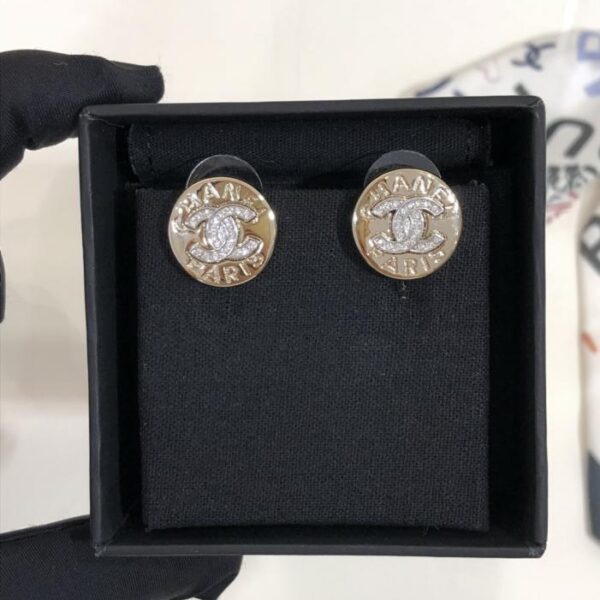 réplica,joyas,joyería,1:1,replica,fake,lujo,barato Pendientes Chanel 25A con nudo chino y letra dorada (XCA86)