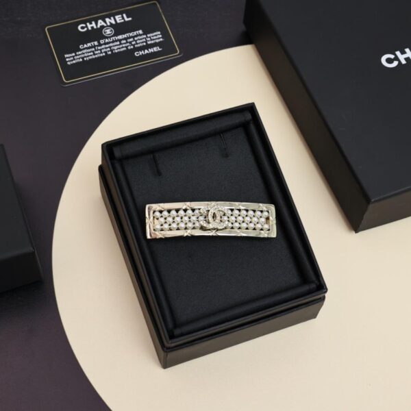 réplica,joyas,joyería,1:1,replica,fake,lujo,barato Horquilla artesanal Chanel 25A con perla y diamantes cuadrados (XAS9C)