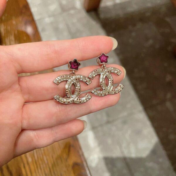 réplica,joyas,joyería,1:1,replica,fake,lujo,barato Pendientes vintage de doble C de Chanel, réplica original del logotipo (UOSH6)