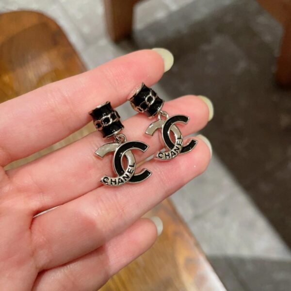 réplica,joyas,joyería,1:1,replica,fake,lujo,barato Pendientes vintage de doble C de Chanel, réplica original del logotipo (IAR34)