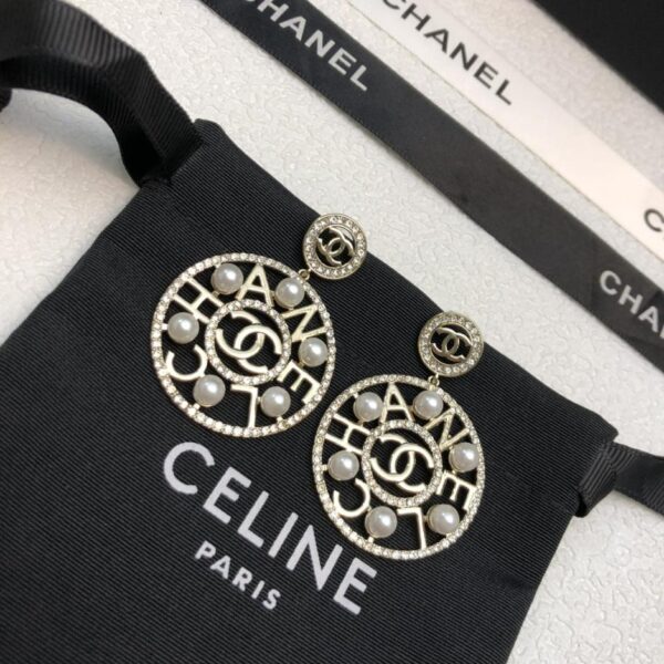 réplica,joyas,joyería,1:1,replica,fake,lujo,barato Pendientes Chanel, latón original, logotipo clásico (XDQXT)