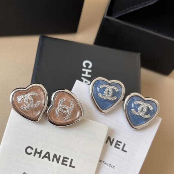 réplica,joyas,joyería,1:1,replica,fake,lujo,barato Pendientes de cristal con forma de corazón Chanel 25P (3199F)
