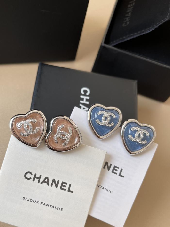 réplica,joyas,joyería,1:1,replica,fake,lujo,barato réplica,joyas,joyería,1:1,replica,fake,lujo,barato Pendientes de cristal con forma de corazón Chanel 25P (3199F)