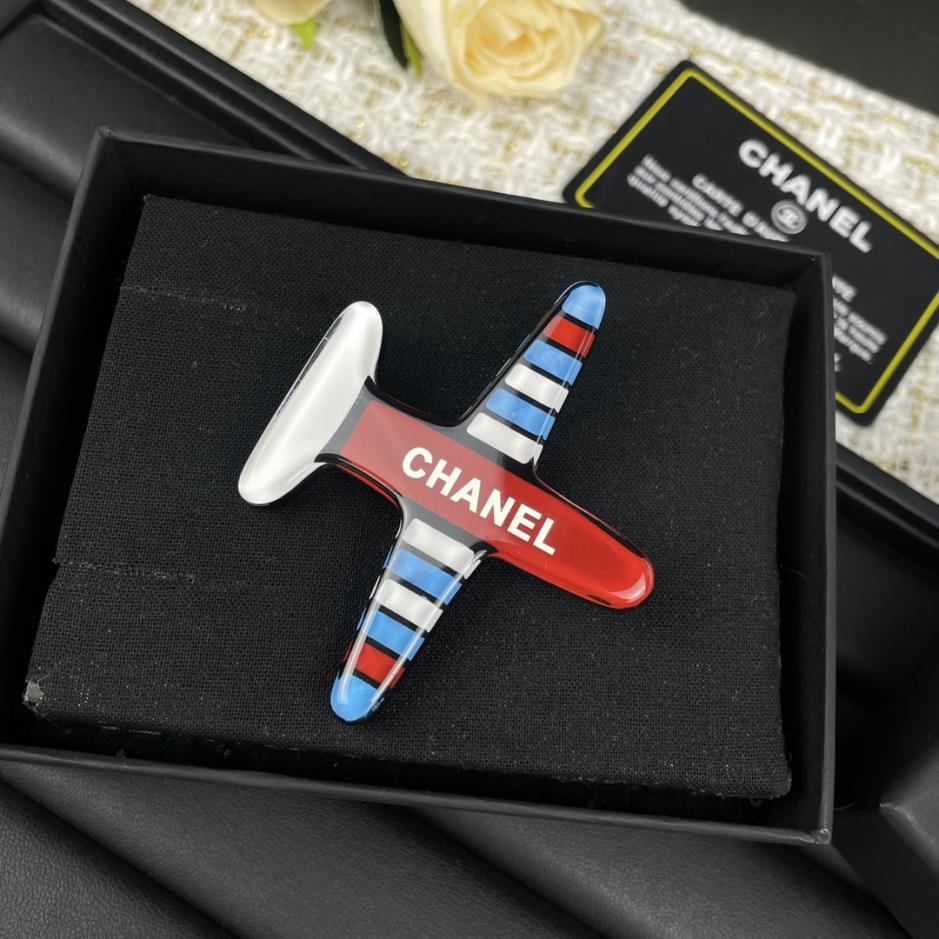 réplica,joyas,joyería,1:1,replica,fake,lujo,barato réplica,joyas,joyería,1:1,replica,fake,lujo,barato Broche de resina acrílica con forma de avión de Chanel (8FPD4)