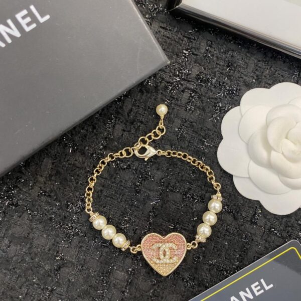 réplica,joyas,joyería,1:1,replica,fake,lujo,barato Pulsera de cadena con doble C y medio diamante CHANEL 22 (THF0M)