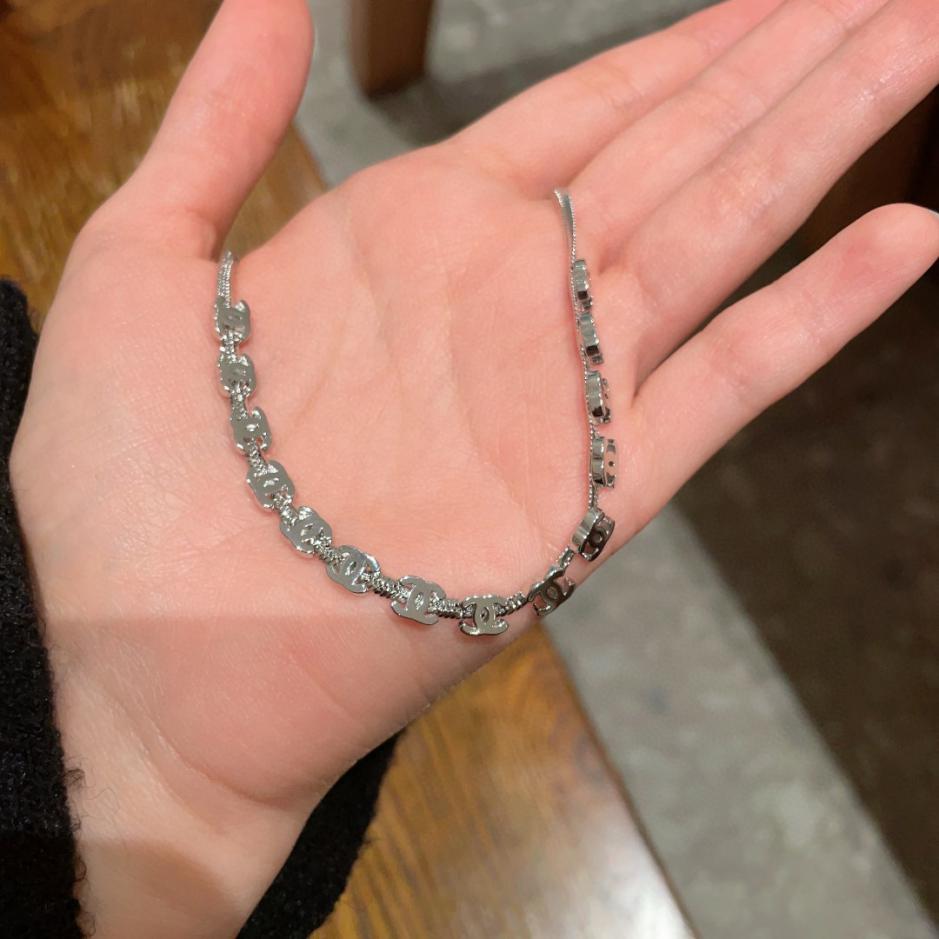 réplica,joyas,joyería,1:1,replica,fake,lujo,barato réplica,joyas,joyería,1:1,replica,fake,lujo,barato Collar con letras vintage de Chanel (KJ9GV)