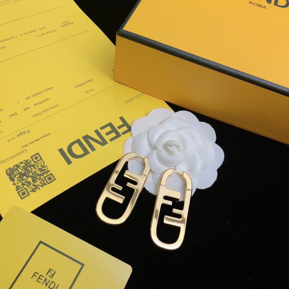 réplica,joyas,joyería,1:1,replica,fake,lujo,barato réplica,joyas,joyería,1:1,replica,fake,lujo,barato Nuevos pendientes con el logotipo de FENDI, alta personalización (YSD4X)