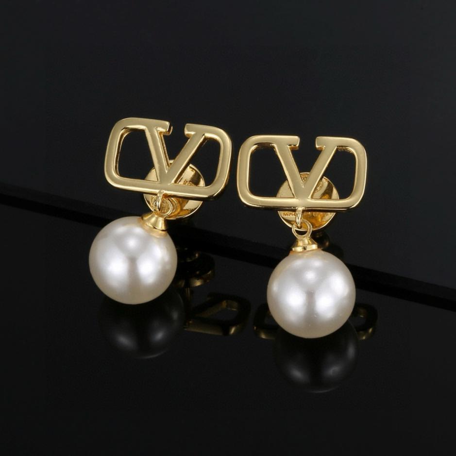 réplica,joyas,joyería,1:1,replica,fake,lujo,barato réplica,joyas,joyería,1:1,replica,fake,lujo,barato Pendientes de aguja de plata de ley con diseño de Valentino (ALVBA)