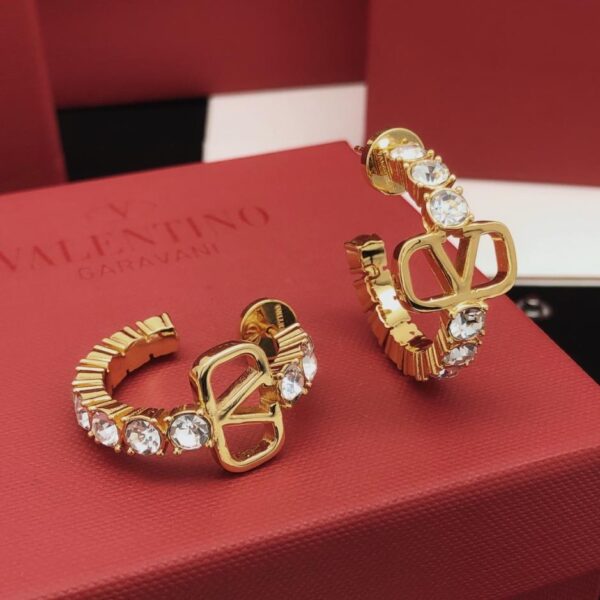 réplica,joyas,joyería,1:1,replica,fake,lujo,barato Pendientes de luna redonda de Valentino, último modelo, con diamantes, de latón ZP (WSJ5U)