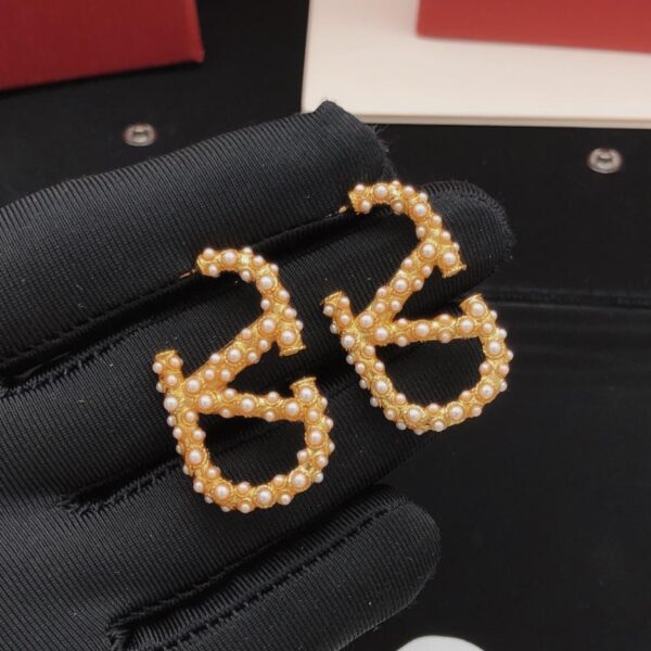 réplica,joyas,joyería,1:1,replica,fake,lujo,barato Pendientes Valentino de cuentas de arroz con diamantes, modelo nuevo, de latón ZP de consistencia media (N5TSN)