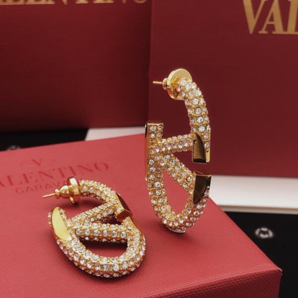 réplica,joyas,joyería,1:1,replica,fake,lujo,barato Pendientes de diamantes Valentino, modelo nuevo, de latón ZP, de gran tamaño (ZJMFX)