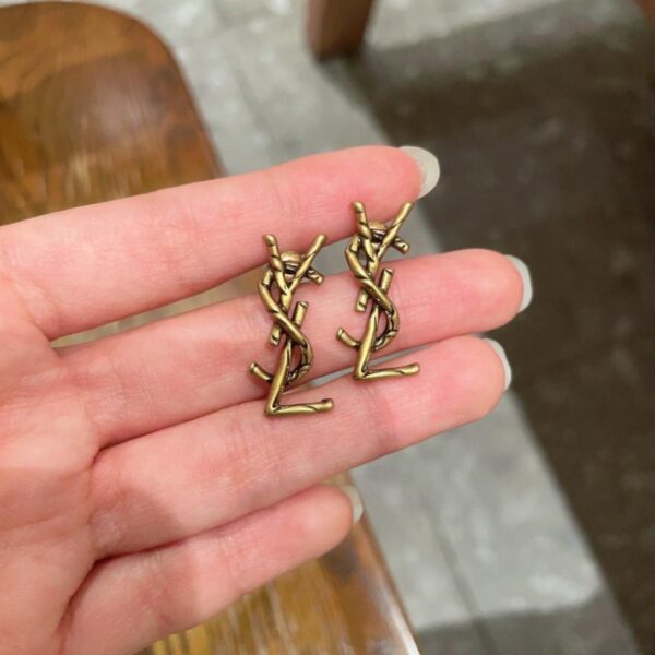 réplica,joyas,joyería,1:1,replica,fake,lujo,barato Nuevos pendientes YSL de aguja de plata 925 (ZMFXH)