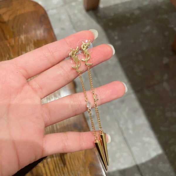 réplica,joyas,joyería,1:1,replica,fake,lujo,barato Nuevos pendientes YSL de aguja de plata 925 (IN4WR)
