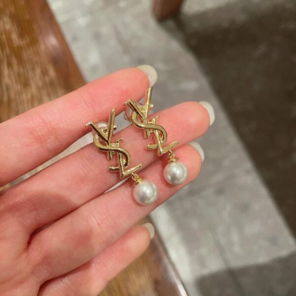 réplica,joyas,joyería,1:1,replica,fake,lujo,barato Nuevos pendientes YSL de aguja de plata 925 (7ABZO)