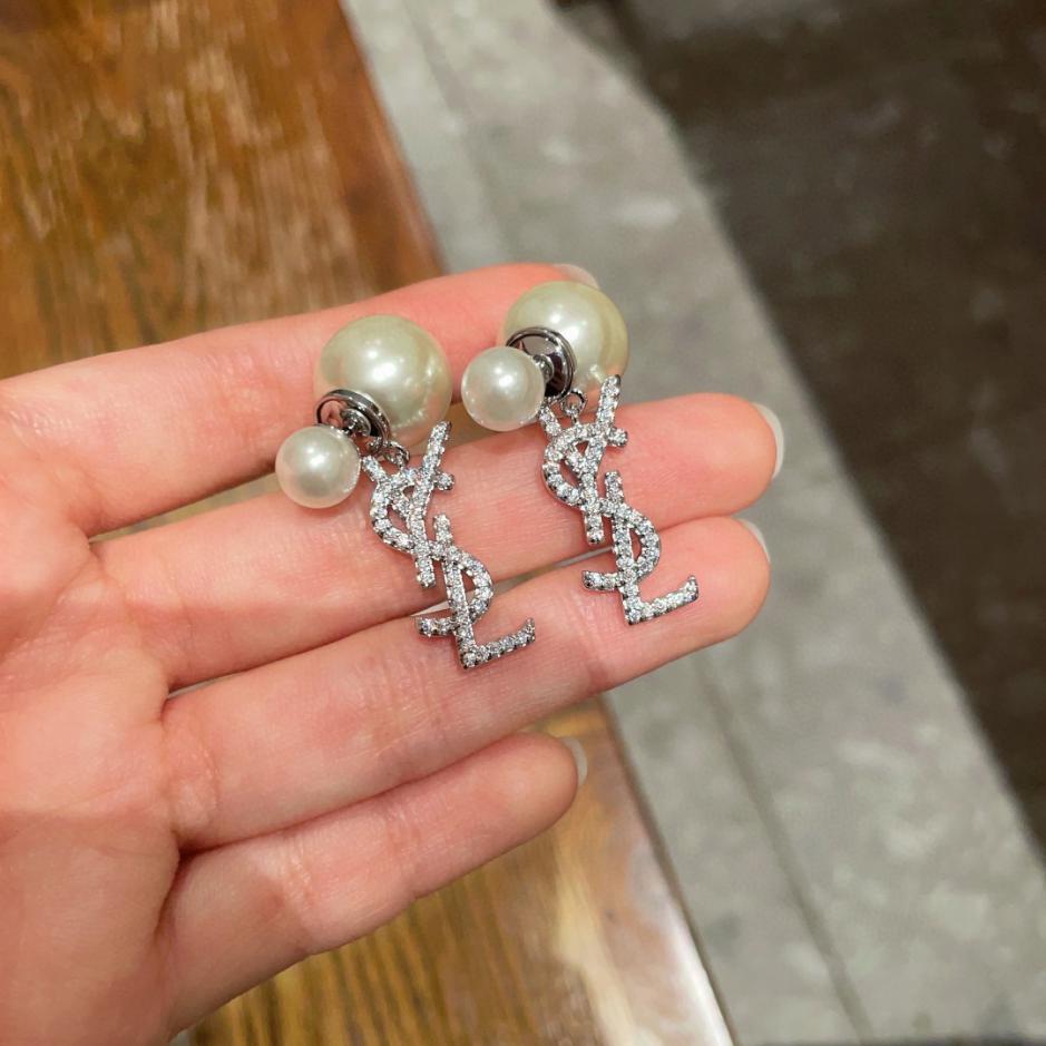 réplica,joyas,joyería,1:1,replica,fake,lujo,barato réplica,joyas,joyería,1:1,replica,fake,lujo,barato Nuevos pendientes YSL de aguja de plata 925 (J850Y)