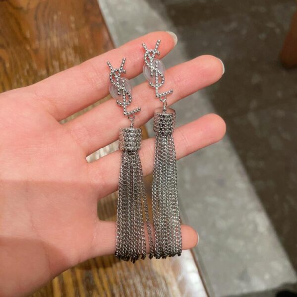 réplica,joyas,joyería,1:1,replica,fake,lujo,barato Nuevos pendientes YSL de aguja en plata 925 (34FR0)