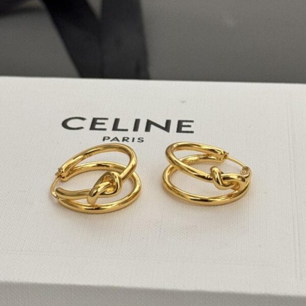 réplica,joyas,joyería,1:1,replica,fake,lujo,barato Los últimos pendientes anudados de Celine están hechos de latón ZP (NYWS5)