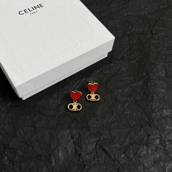 réplica,joyas,joyería,1:1,replica,fake,lujo,barato Pendientes grandes de plata con colgante pequeño de oro de Celine (N28FZ)