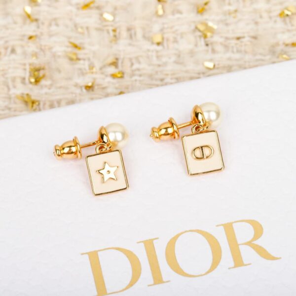réplica,joyas,joyería,1:1,replica,fake,lujo,barato Pendientes Dior Square CD con perla y estrella de cinco puntas (ACKRO)