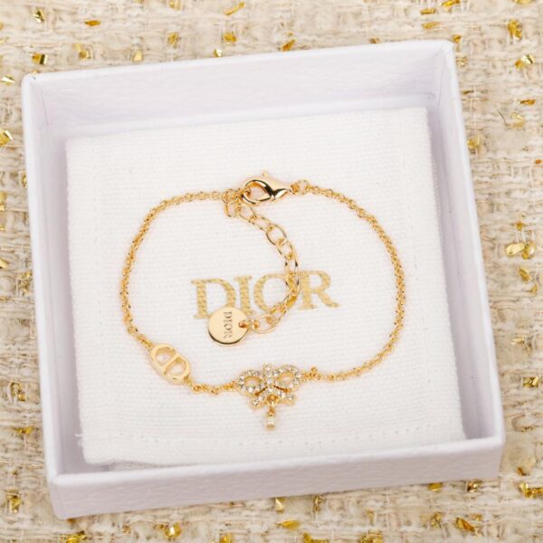 réplica,joyas,joyería,1:1,replica,fake,lujo,barato Pulsera Dior con lazo de diamantes y perlas (P4WPI)
