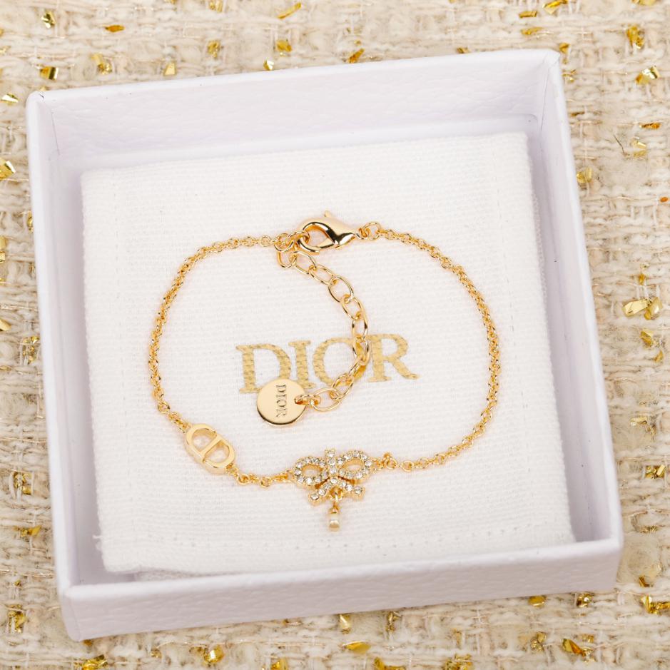 réplica,joyas,joyería,1:1,replica,fake,lujo,barato réplica,joyas,joyería,1:1,replica,fake,lujo,barato Pulsera Dior con lazo de diamantes y perlas (P4WPI)