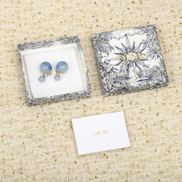 réplica,joyas,joyería,1:1,replica,fake,lujo,barato Pendientes de botón de mármol azul Dior (P848L)