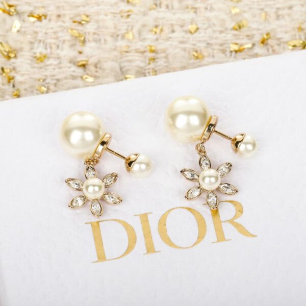 réplica,joyas,joyería,1:1,replica,fake,lujo,barato Pendientes de perlas de girasol de Dior (48S28)