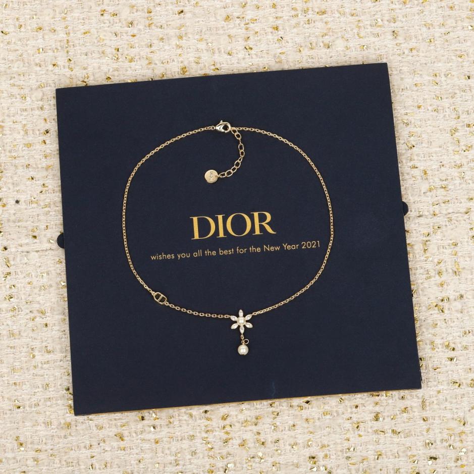 réplica,joyas,joyería,1:1,replica,fake,lujo,barato réplica,joyas,joyería,1:1,replica,fake,lujo,barato Collar de perlas CD con forma de flor pequeña de Dior (FAWMY)
