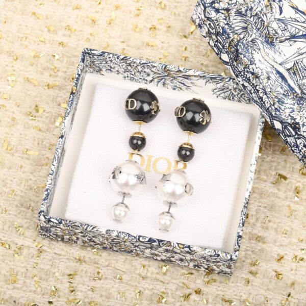 réplica,joyas,joyería,1:1,replica,fake,lujo,barato Pendientes Dior con perla negra multipieza (3BXPP)