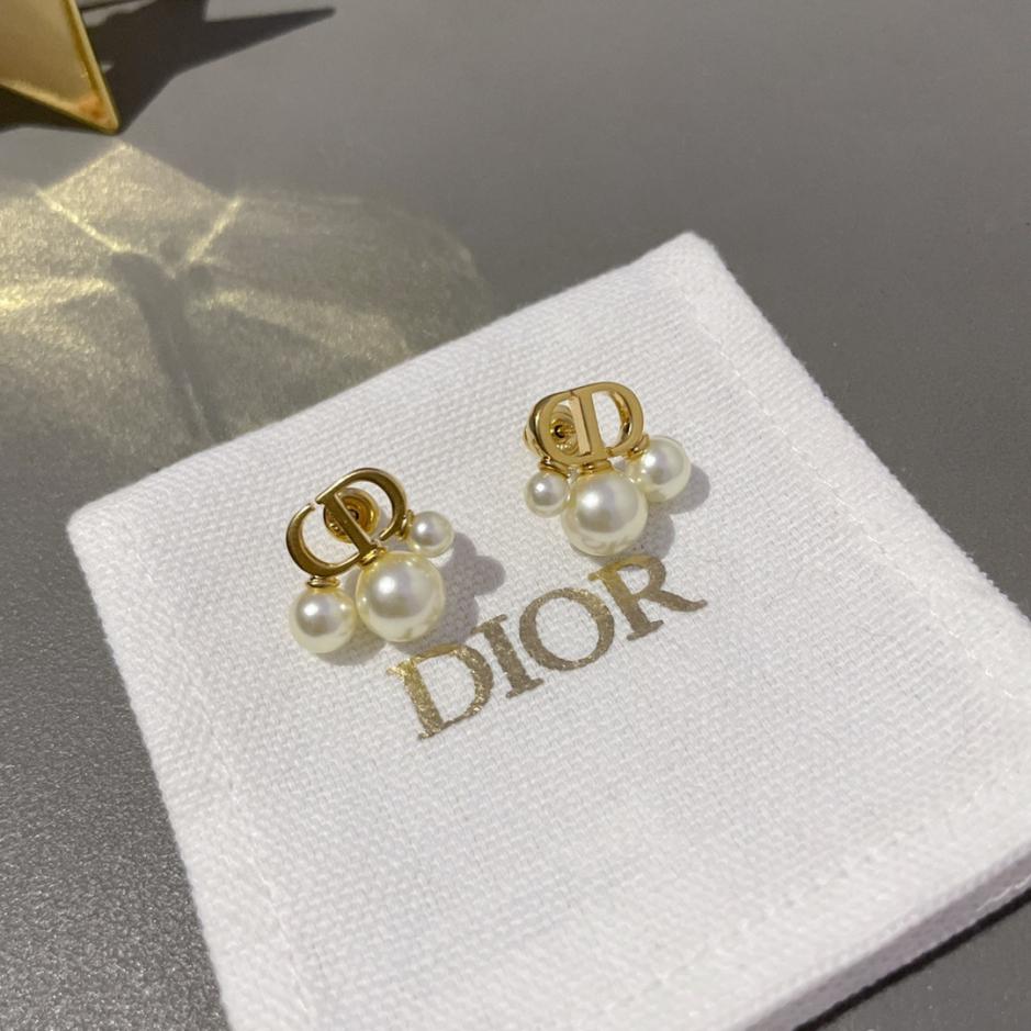 réplica,joyas,joyería,1:1,replica,fake,lujo,barato réplica,joyas,joyería,1:1,replica,fake,lujo,barato Pendientes de cuentas de tres tamaños CD de Dior (UCEYC)