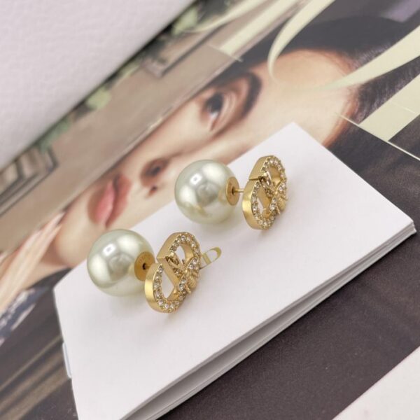 réplica,joyas,joyería,1:1,replica,fake,lujo,barato Pendientes Dior con abeja CD de diamantes y perla grande (8OAAU)