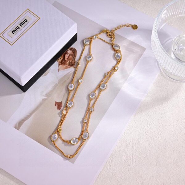 réplica,joyas,joyería,1:1,replica,fake,lujo,barato collar con letras miumiu (FKIID)